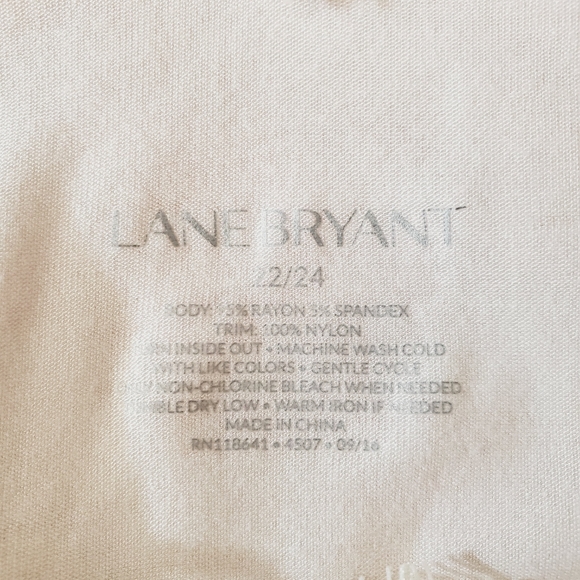 Lane Bryant Bodycon Longsleeve Lace V-Neck Blouse Top Cream 🆕️✨️sz 22/24 - Picture 5 of 6